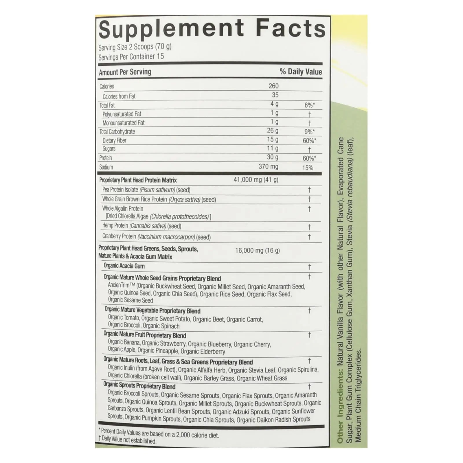 Genceutic Naturals Plant Head Real Meal - Vanilla - 2.3 Lb Genceutic Naturals