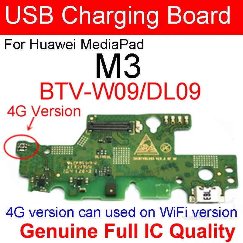 Genuine USB Charging Jack Dock Board For Huawei MediaPad M3 BTV-W09 BTV-DL09 8.4in Charger Port Connector Flex Cable Parts GreatEagleInc