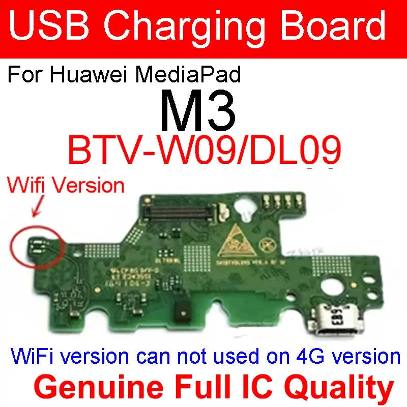 Genuine USB Charging Jack Dock Board For Huawei MediaPad M3 BTV-W09 BTV-DL09 8.4in Charger Port Connector Flex Cable Parts GreatEagleInc