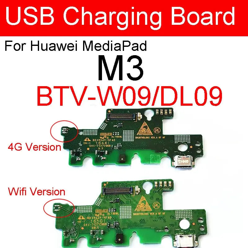 Genuine USB Charging Jack Dock Board For Huawei MediaPad M3 BTV-W09 BTV-DL09 8.4in Charger Port Connector Flex Cable Parts GreatEagleInc