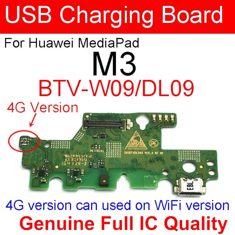 Genuine USB Charging Jack Dock Board For Huawei MediaPad M3 BTV-W09 BTV-DL09 8.4in Charger Port Connector Flex Cable Parts GreatEagleInc