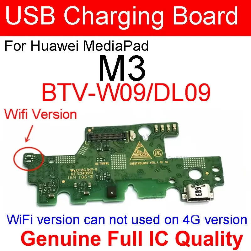Genuine USB Charging Jack Dock Board For Huawei MediaPad M3 BTV-W09 BTV-DL09 8.4in Charger Port Connector Flex Cable Parts GreatEagleInc