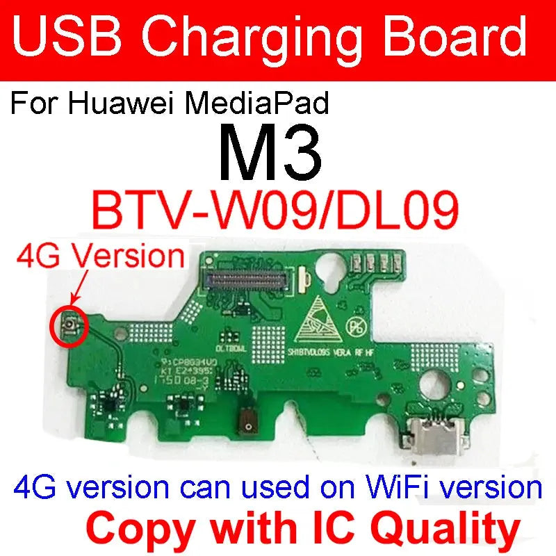 Genuine USB Charging Jack Dock Board For Huawei MediaPad M3 BTV-W09 BTV-DL09 8.4in Charger Port Connector Flex Cable Parts GreatEagleInc