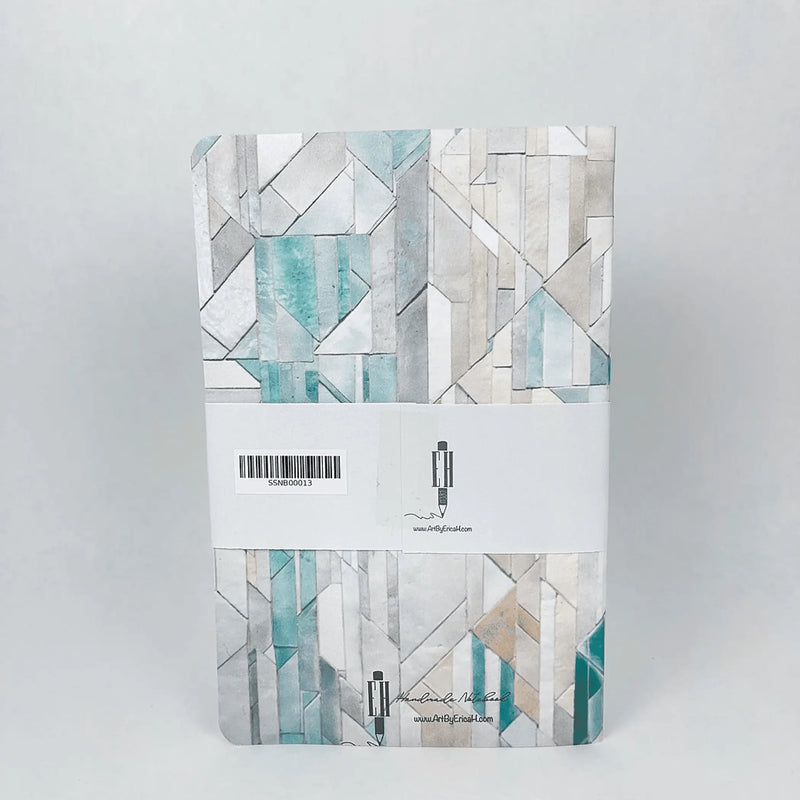 Geometric Tiles - Style 1 - Premium Paper A5-ish size Notebook Art by Erica H