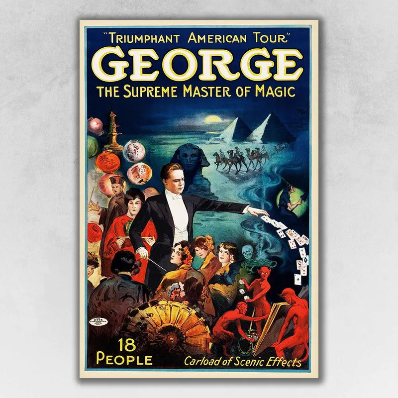 George The Supreme Master Vintage Magic Unframed Print Wall Art - GreatEagleInc