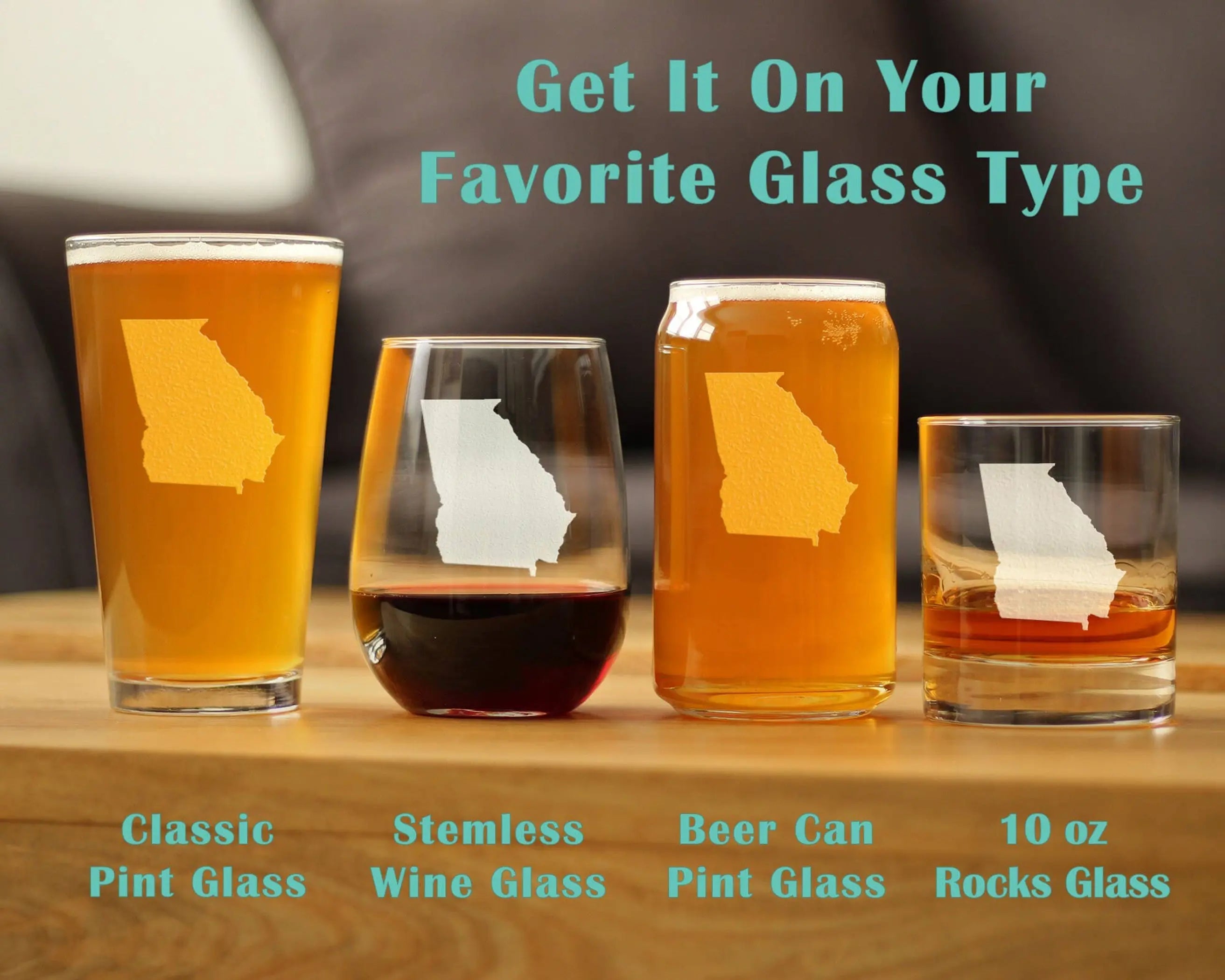 Georgia Outline Stemless Wine Glass - Georgians Gifts Bevvee