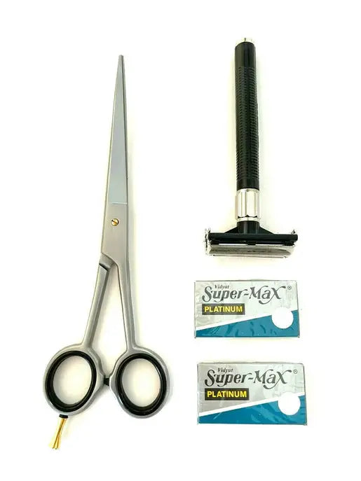 German Haircutting Curved Blades Scissors Shears Plus Safety Razor Blades Classic Shaving Excellent Hashir Products
