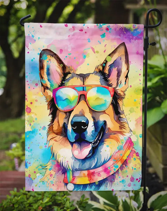 German Shepherd Hippie Dawg Garden Flag Caroline's Treasures