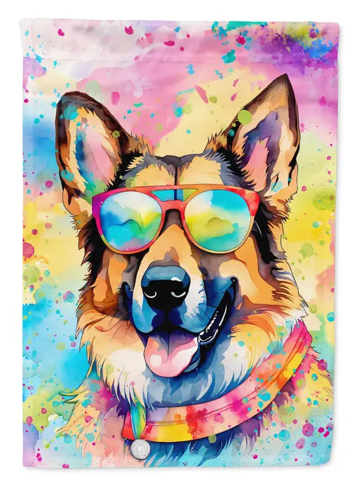 German Shepherd Hippie Dawg Garden Flag Caroline's Treasures