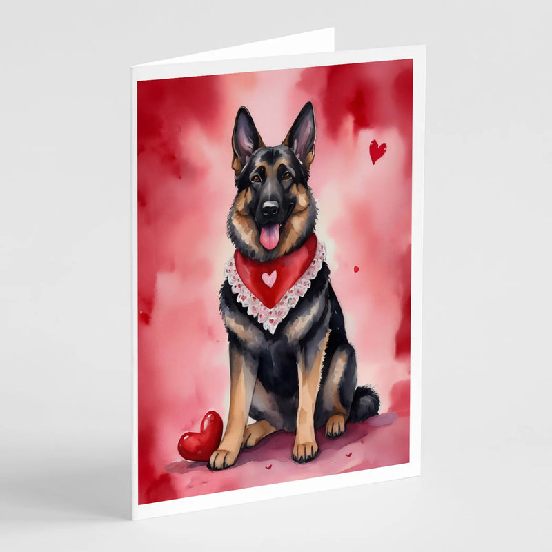 German Shepherd My Valentine Greeting Cards Pack of 8 Caroline's Treasures