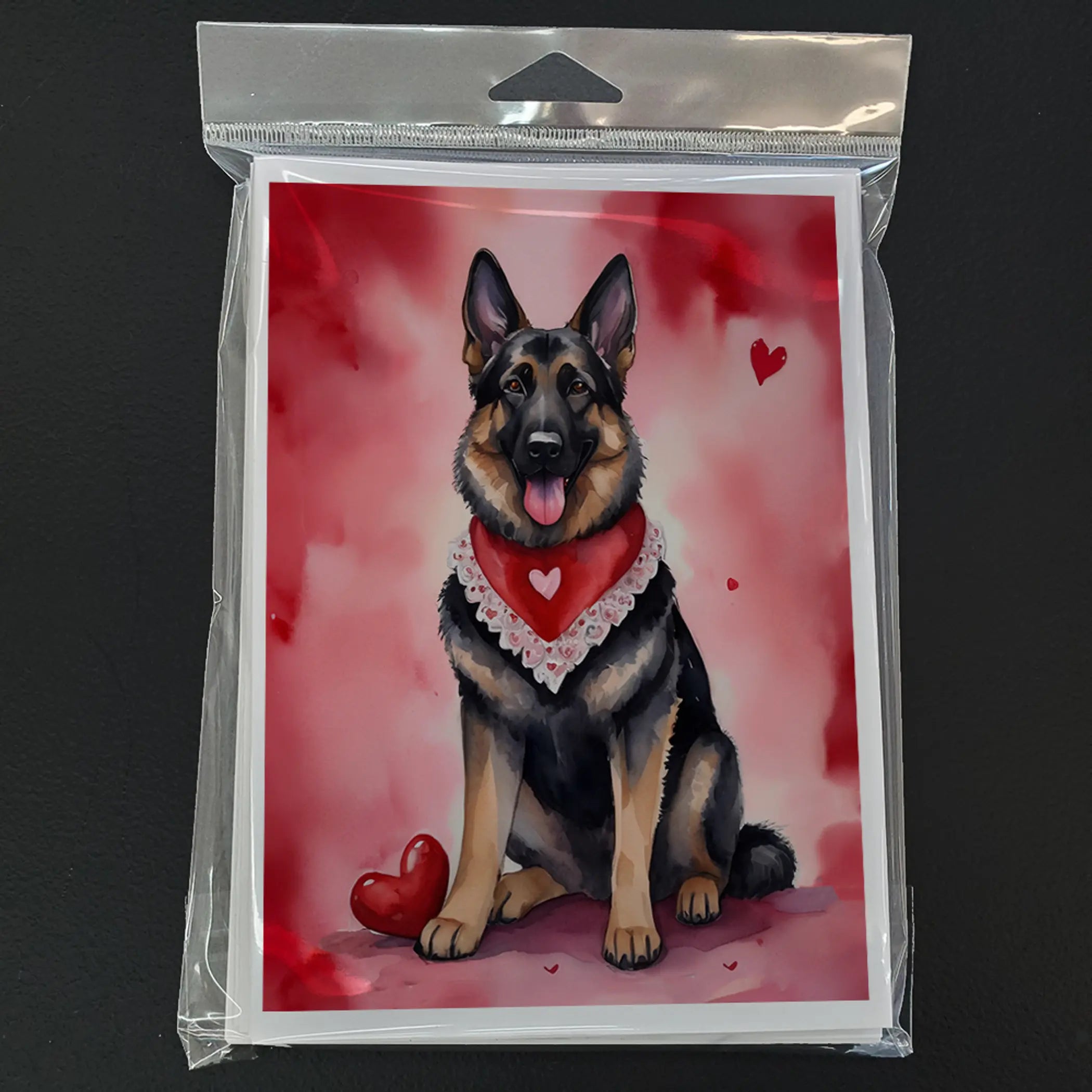 German Shepherd My Valentine Greeting Cards Pack of 8 Caroline's Treasures