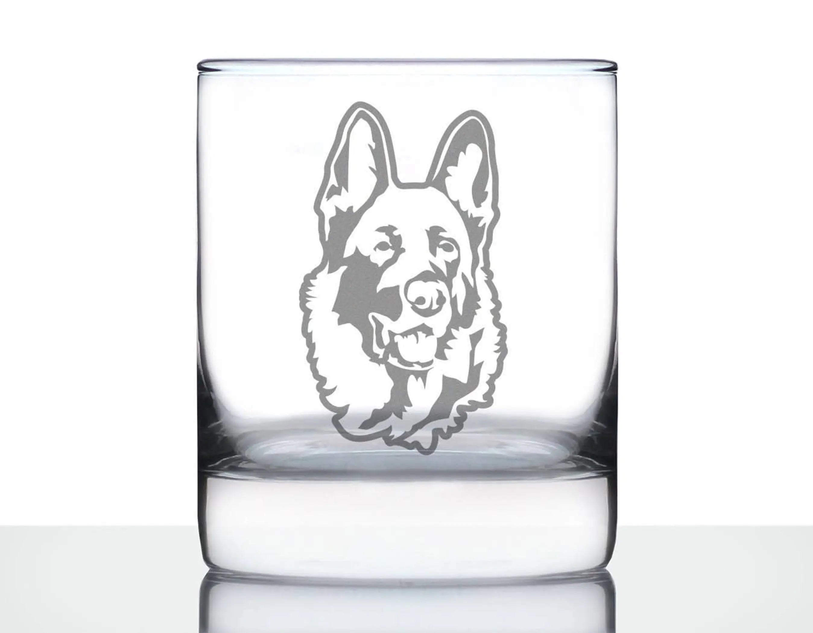 German Shepherd Whiskey Rocks Glass - Dog Gifts Bevvee