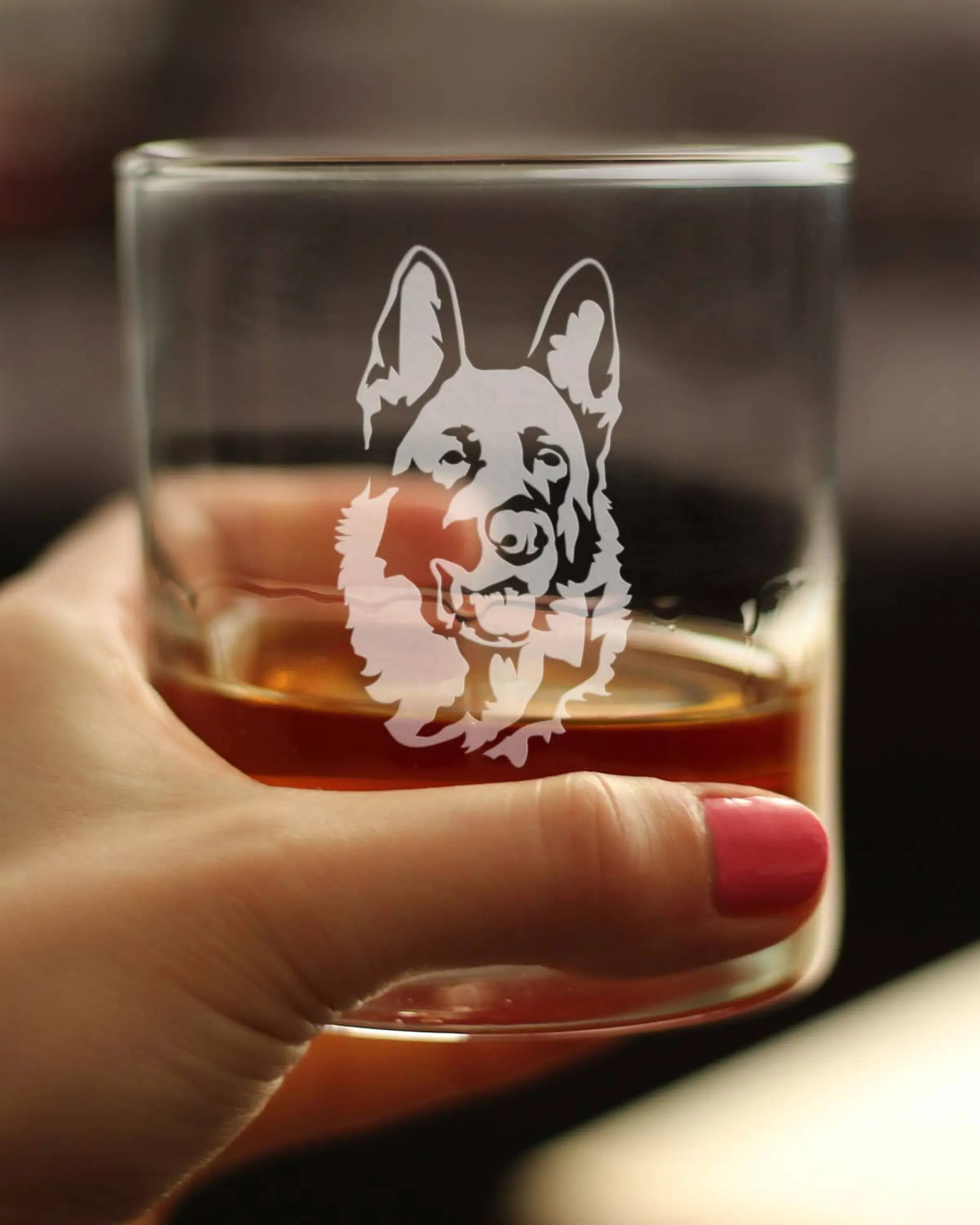 German Shepherd Whiskey Rocks Glass - Dog Gifts Bevvee