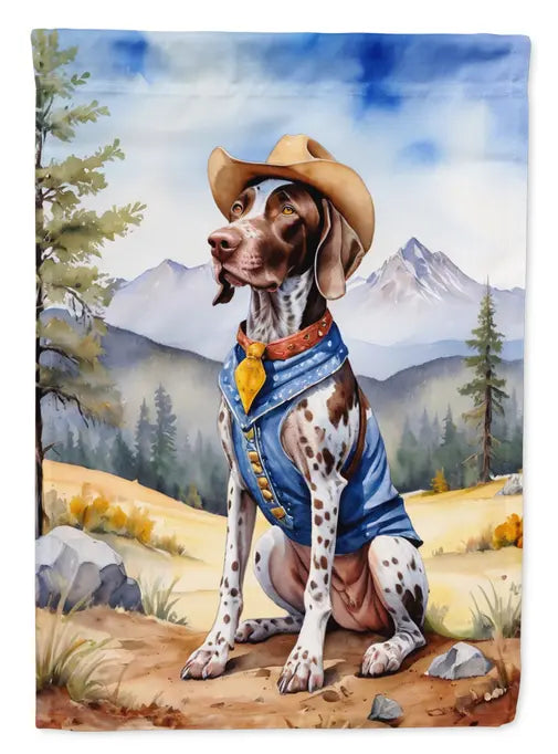 German Shorthaired Pointer Cowboy Welcome Garden Flag Caroline's Treasures