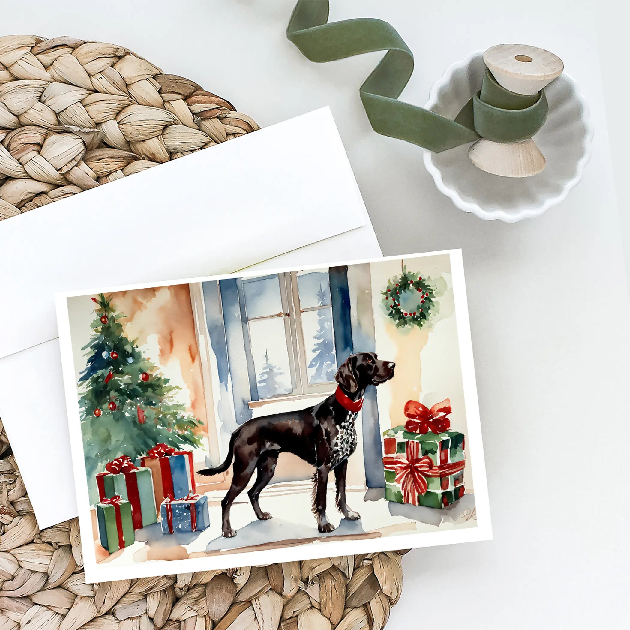 German Shorthaired Pointer Cozy Christmas Greeting Cards Pack of 8 Caroline's Treasures