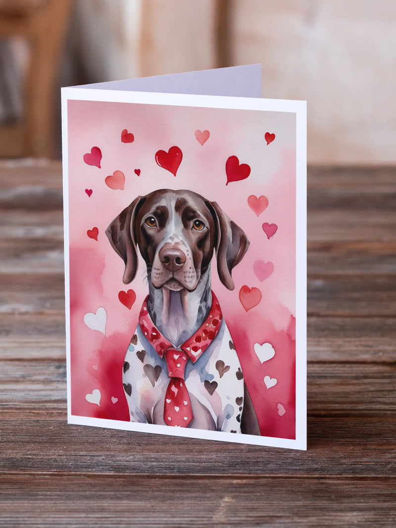 German Shorthaired Pointer My Valentine Greeting Cards Pack of 8 Caroline's Treasures