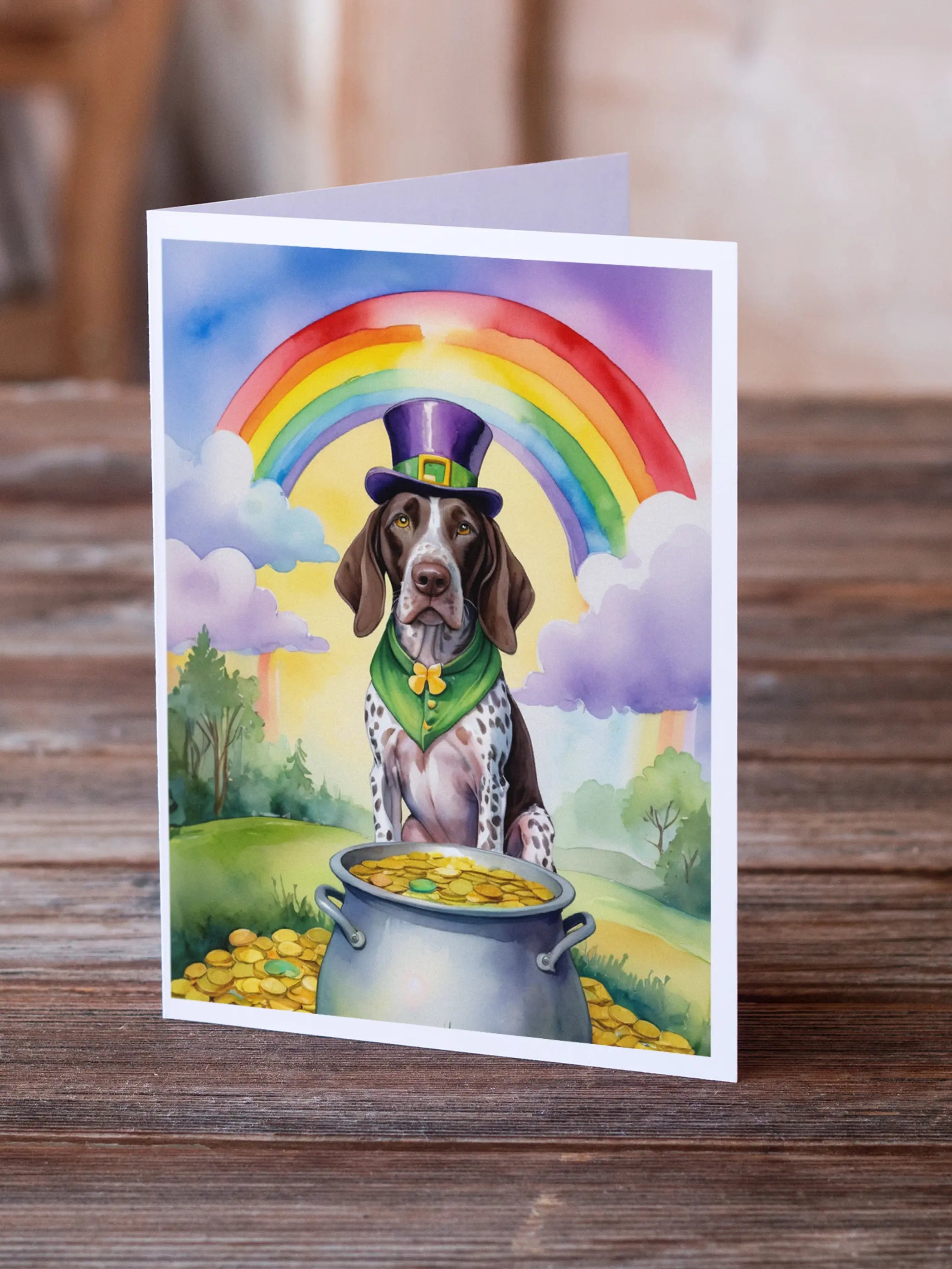 German Shorthaired Pointer St Patrick's Day Greeting Cards Pack of 8 Caroline's Treasures
