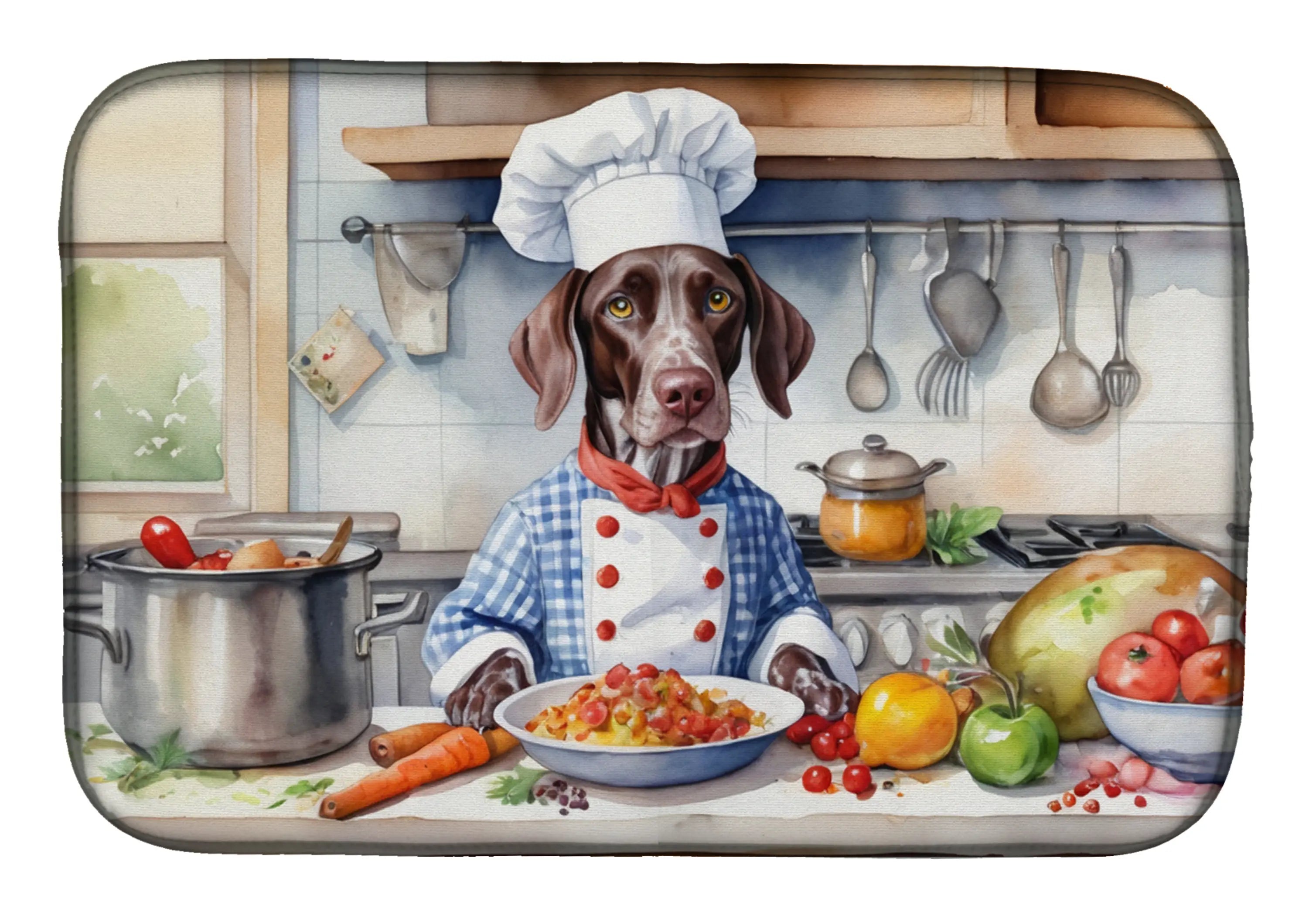 German Shorthaired Pointer The Chef Dish Drying Mat Caroline's Treasures