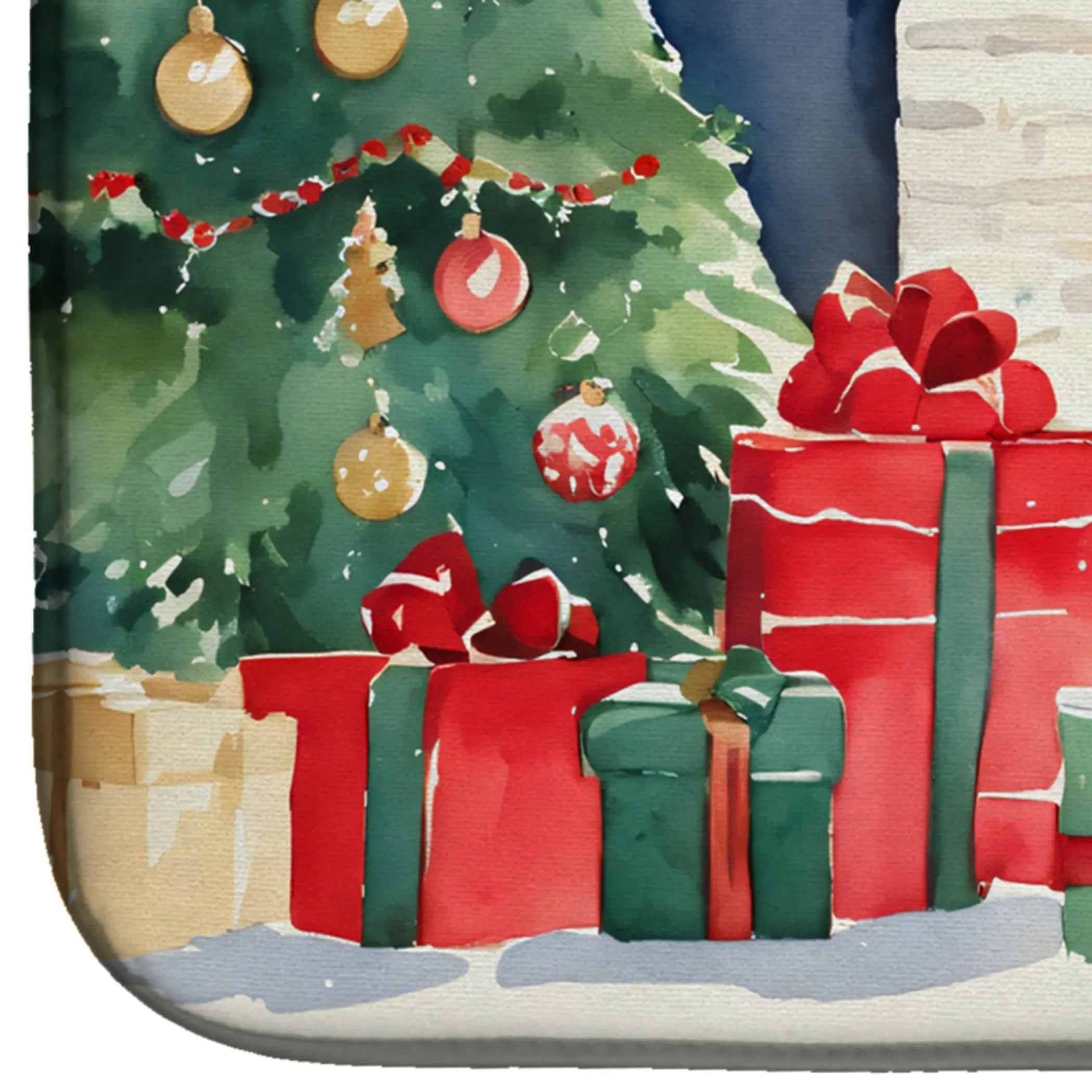 German Spitz Cozy Christmas Dish Drying Mat Caroline's Treasures