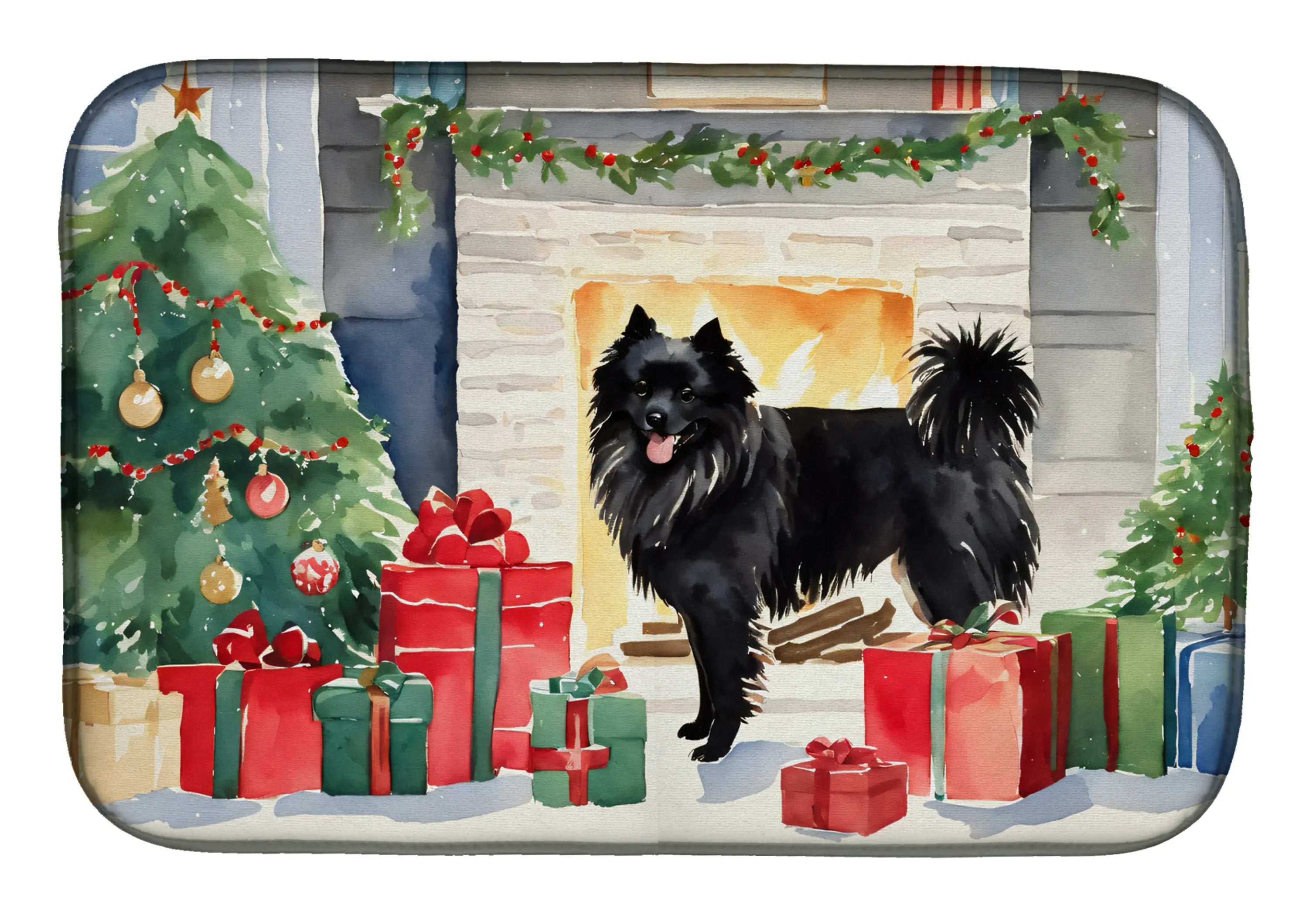 German Spitz Cozy Christmas Dish Drying Mat Caroline's Treasures