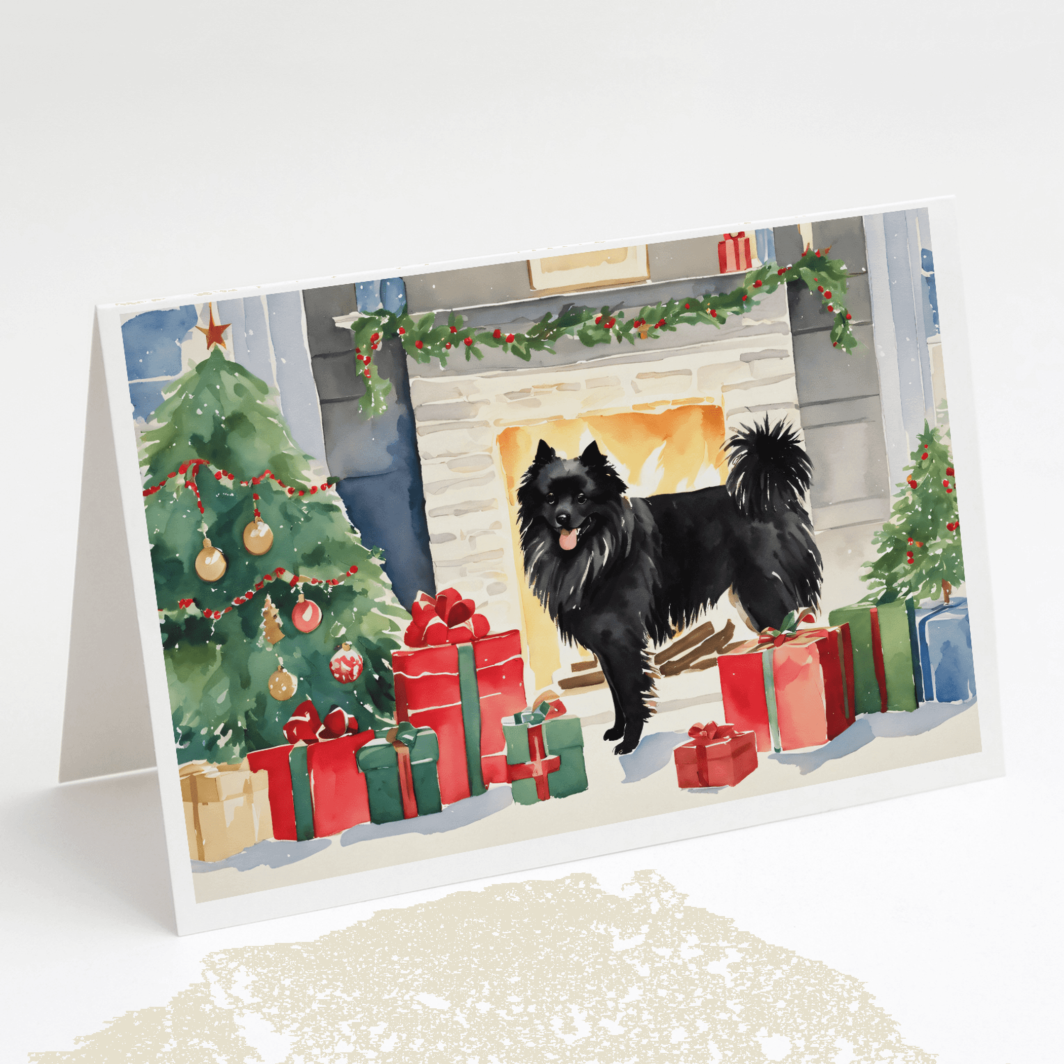 German Spitz Cozy Christmas Greeting Cards Pack of 8 Caroline's Treasures