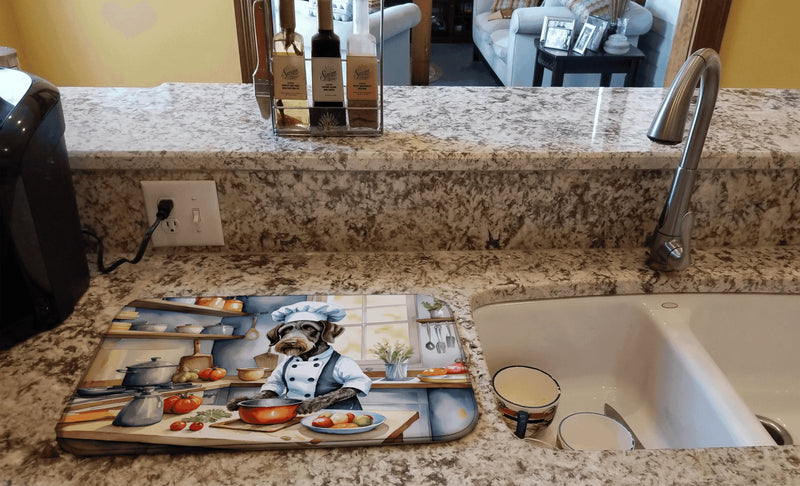 German Wirehaired Pointer The Chef Dish Drying Mat Caroline's Treasures