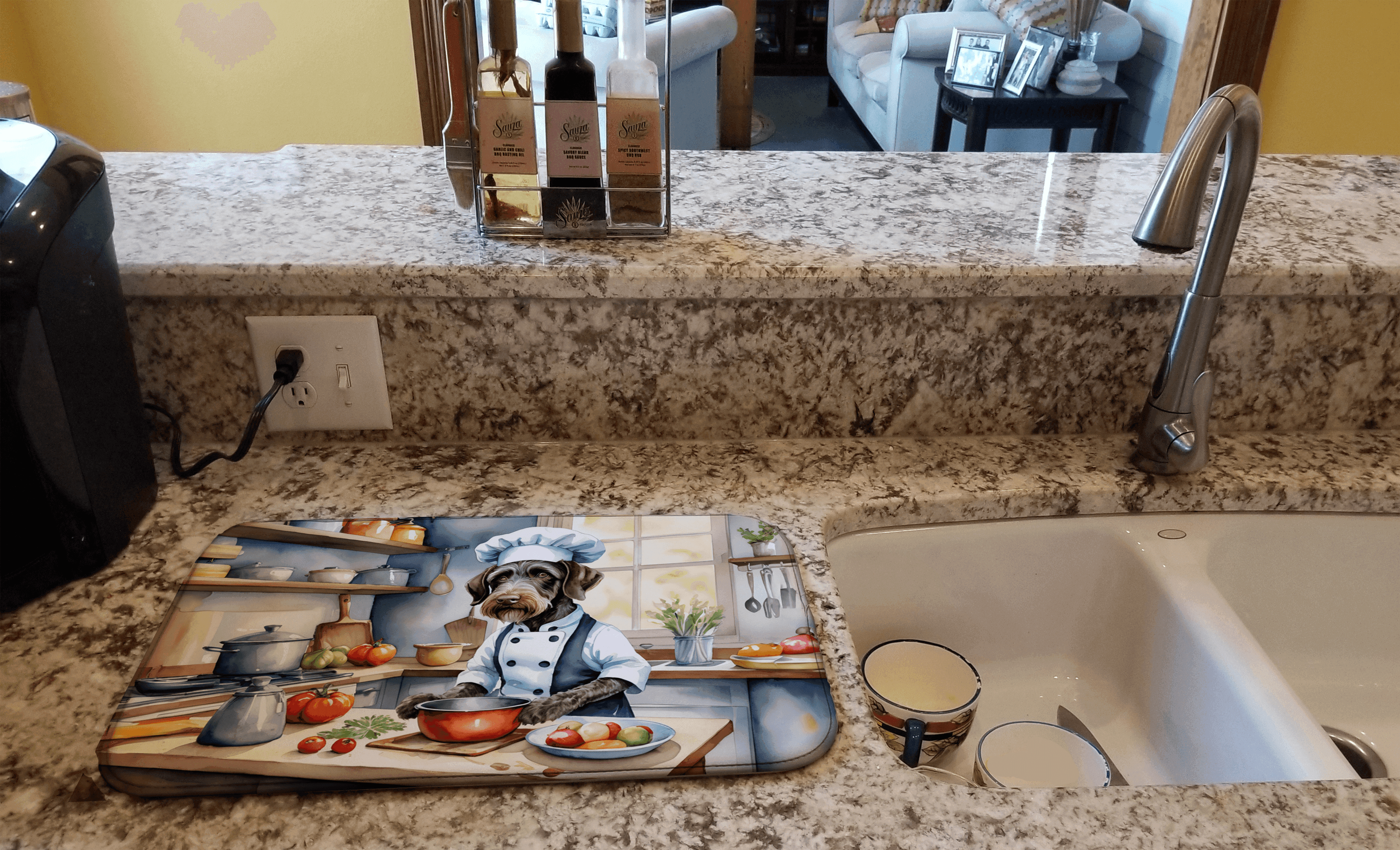 German Wirehaired Pointer The Chef Dish Drying Mat Caroline's Treasures