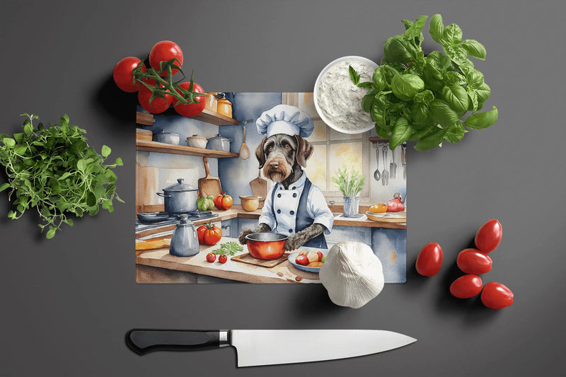 German Wirehaired Pointer The Chef Glass Cutting Board Caroline's Treasures
