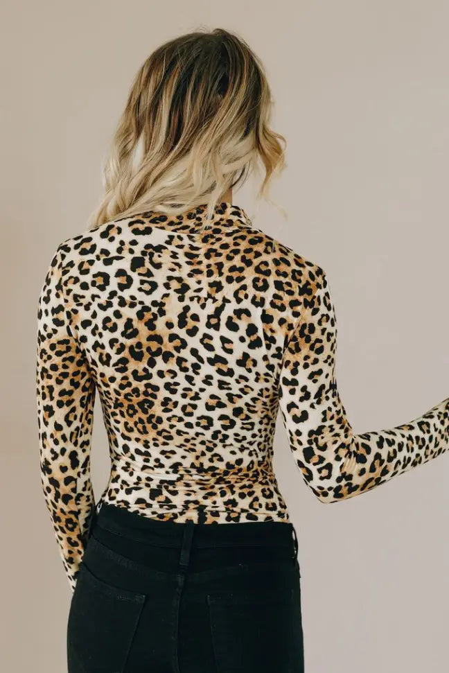 Get Loud Leopard High Neck Bodysuit Stay Warm in Style