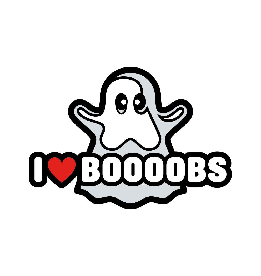 Ghost I Heart Boobs Pin Wood Rocket