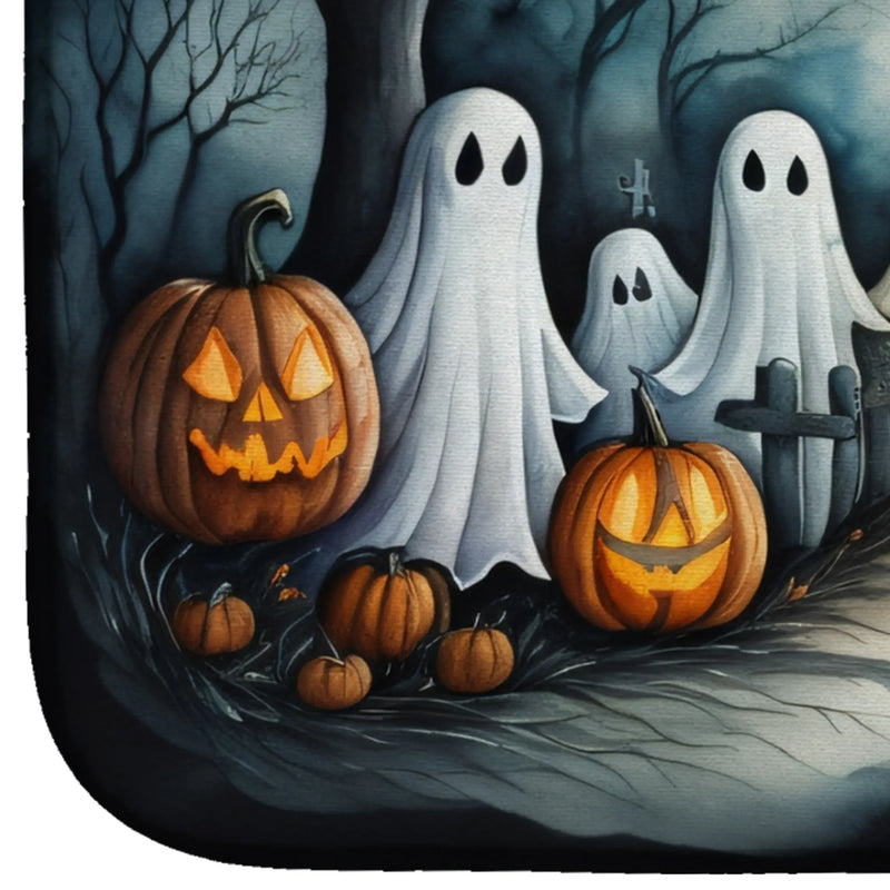 Ghosts Spooky Halloween Dish Drying Mat Caroline's Treasures