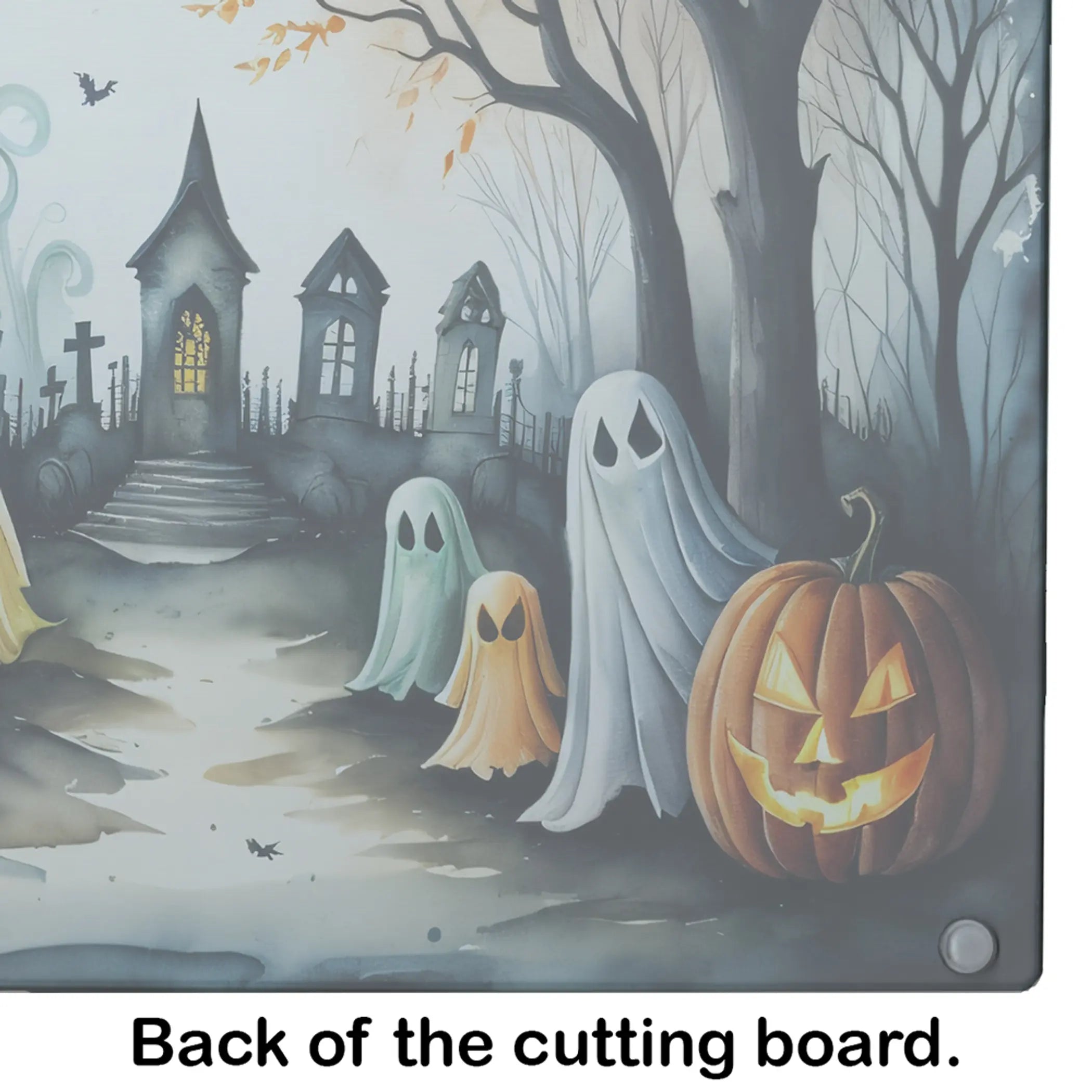 Ghosts Spooky Halloween Glass Cutting Board Caroline's Treasures