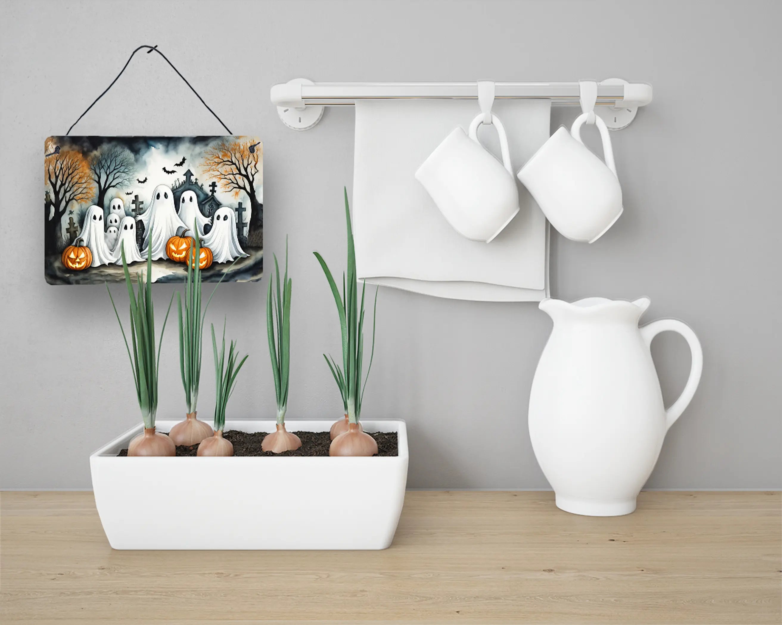 Ghosts Spooky Halloween Wall or Door Hanging Prints Caroline's Treasures
