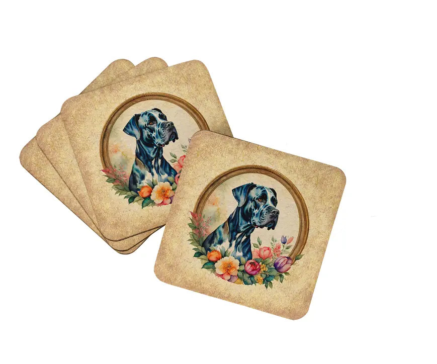 Giant Schnauzer and Flowers Pair of Pot Holders Caroline's Treasures