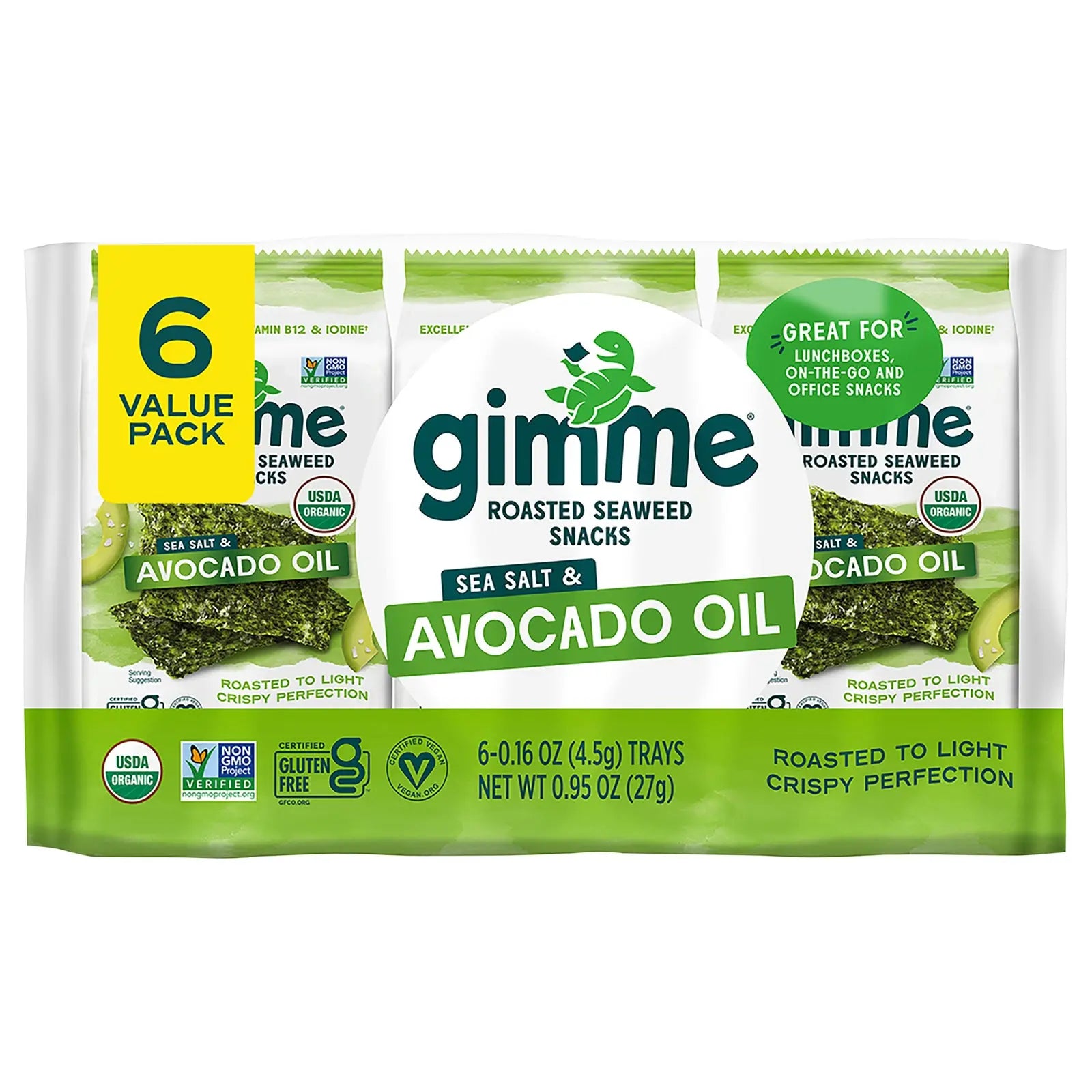 Gimme Seaweed Snacks - Sweed Slt/avo Snack - Case Of 8-6/.16 Oz Gimme Organic