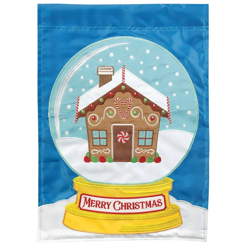 Gingerbread Snowglobe Merry Christmas Garden Flag Dicksons Inc