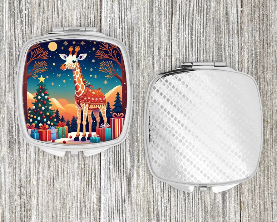 Giraffe Christmas Compact Mirror Caroline's Treasures