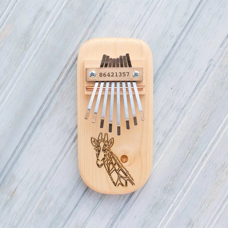 Giraffe Engraved Thumb Piano Mountain Melodies