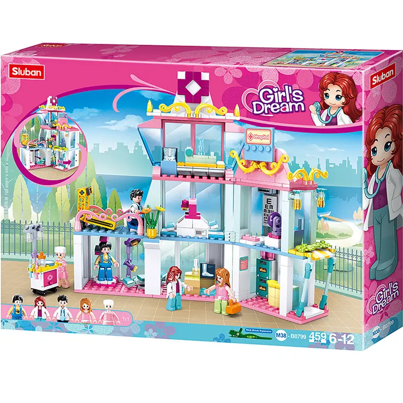 Girl's Dream Hospital Set Building Brick Kit (459 pcs) Texas Toy Distribution