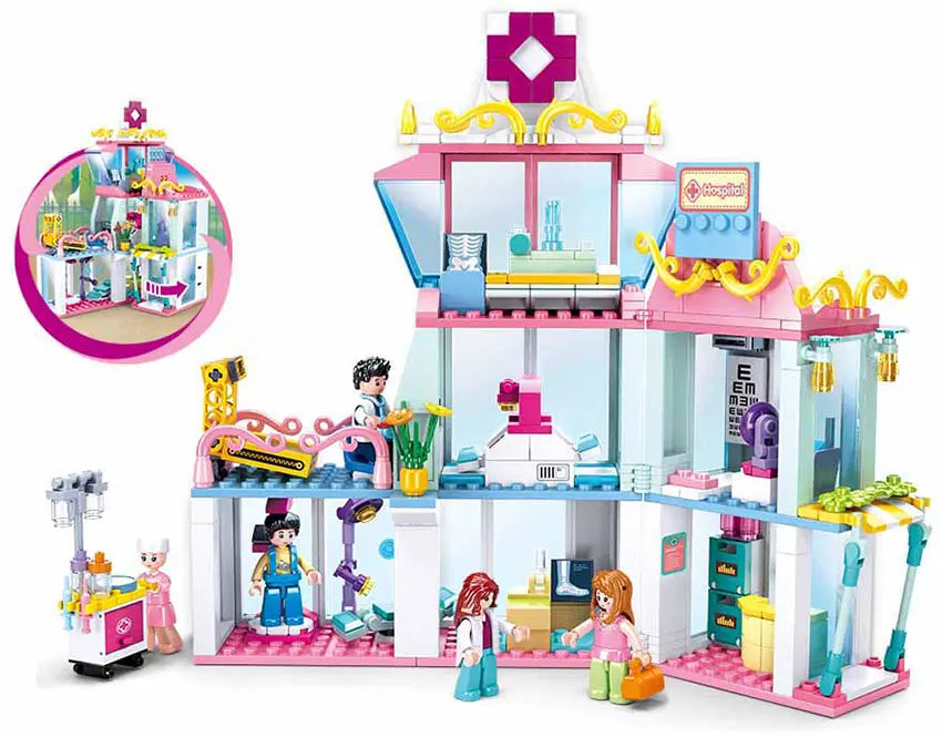 Girl's Dream Hospital Set Building Brick Kit (459 pcs) Texas Toy Distribution