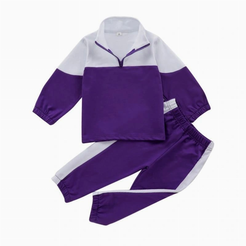 Girls Long-sleeves Color Blocking Tops And Pants Set Izlahs Bee Hive