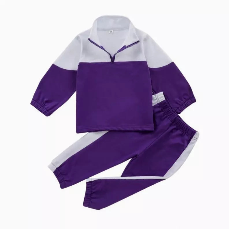 Girls Long-sleeves Color Blocking Tops And Pants Set Izlahs Bee Hive