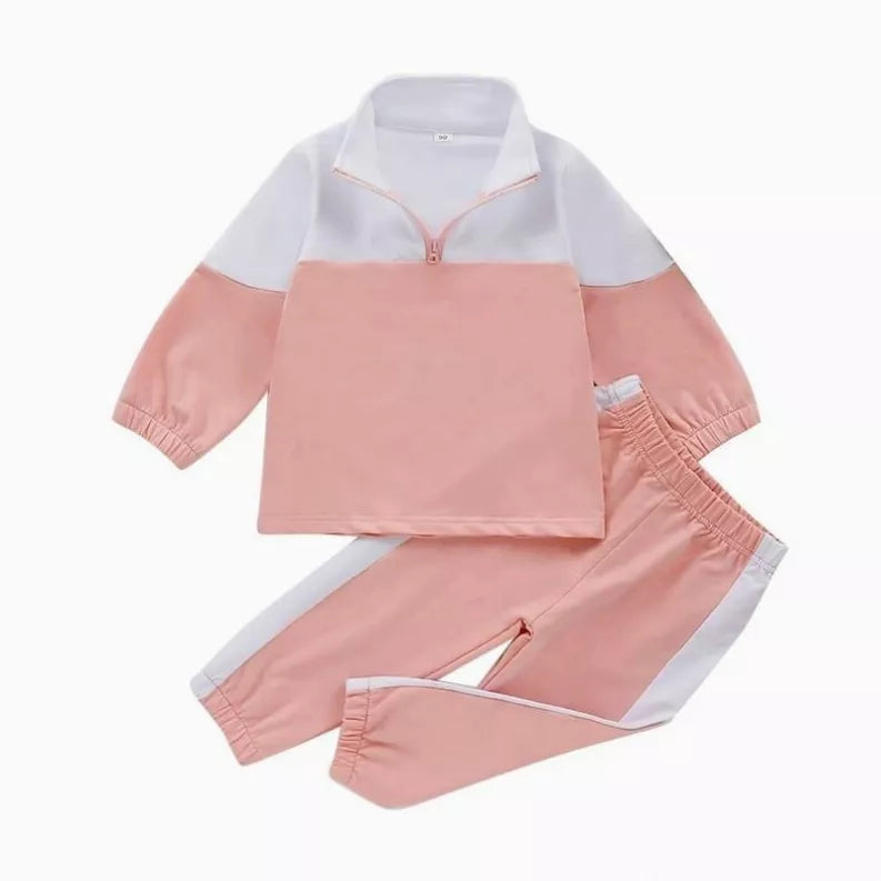 Girls Long-sleeves Color Blocking Tops And Pants Set Izlahs Bee Hive