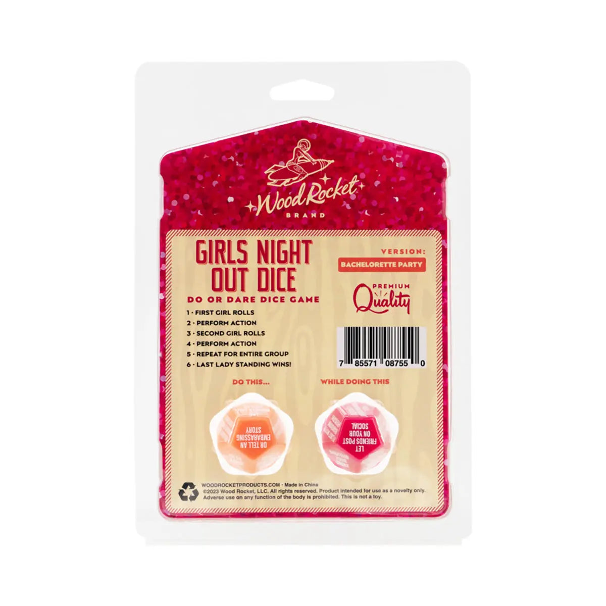 Girls Night Out Dice: Bachelorette Party Wood Rocket