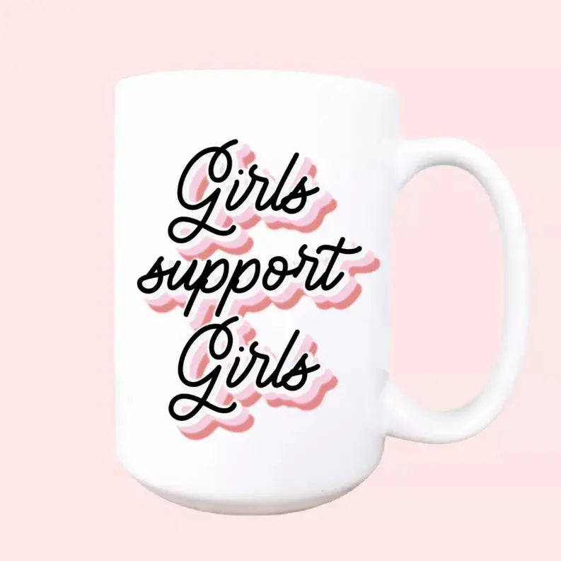 Girls support girls ceramic coffee mug Mug & Mini