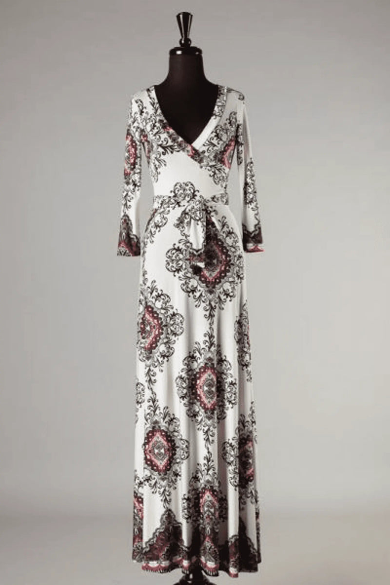Gladys Surplus Maxi Dress Ivory SurelyMine