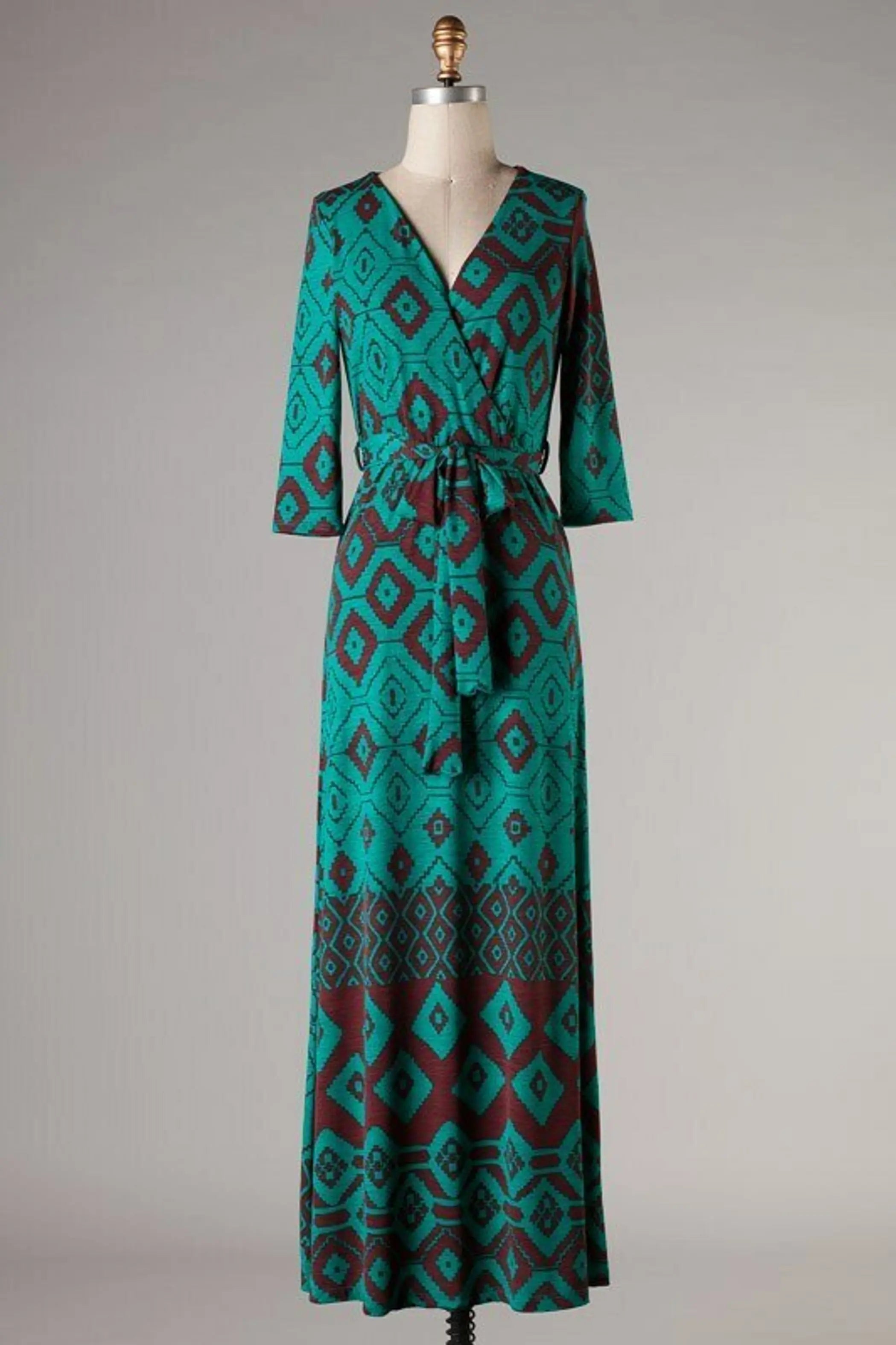 Gladys Surplus Maxi Dress Teal SurelyMine