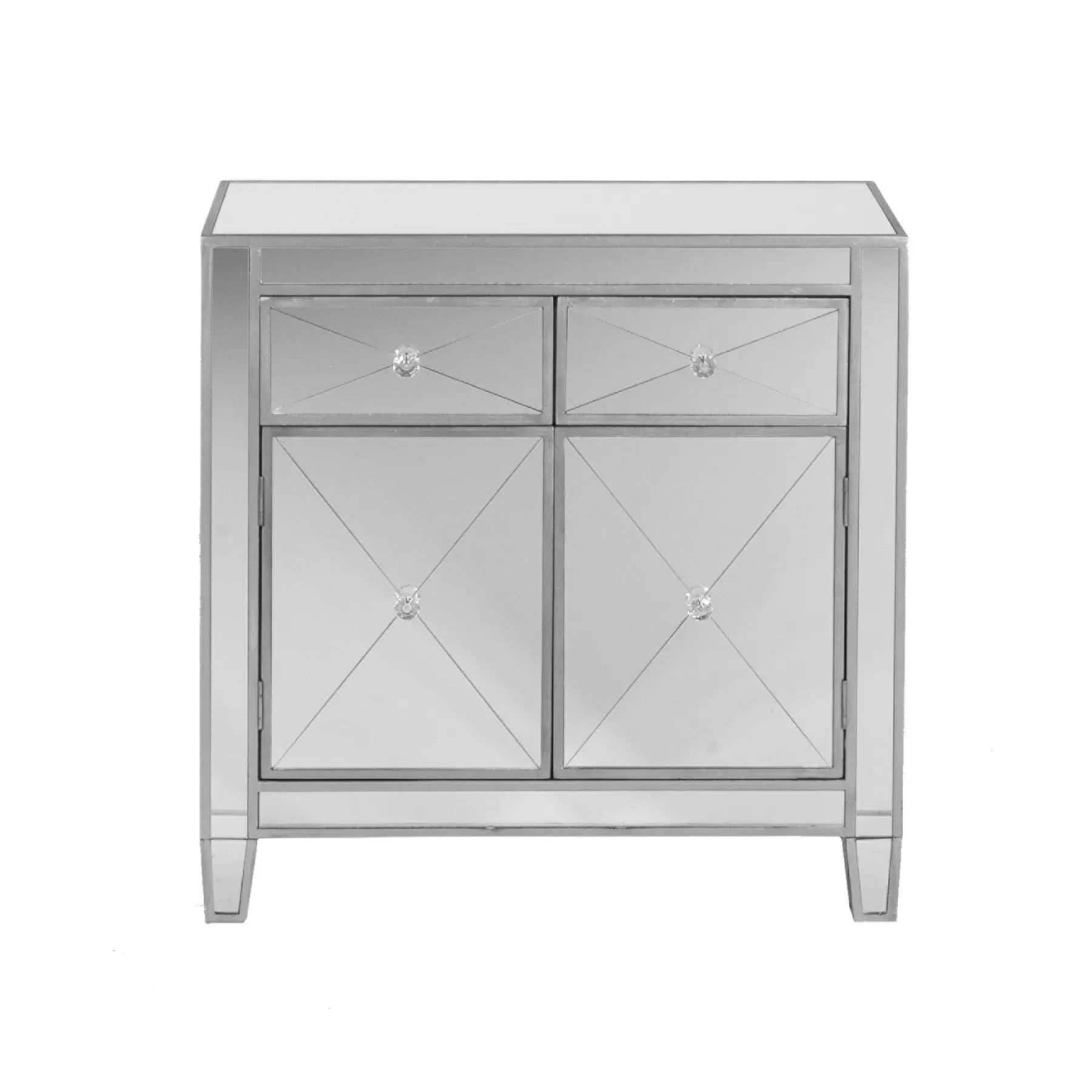 Glamorous Mirrored Bling Two Door Storage Accent Cabinet Homeroots Kitchen & Dining