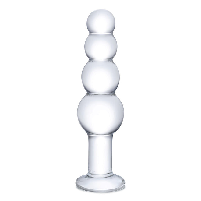 Glas 7.25 Glass Beaded Butt Plug " Electric / Hustler Lingerie