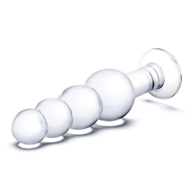 Glas 7.25 Glass Beaded Butt Plug " Electric / Hustler Lingerie